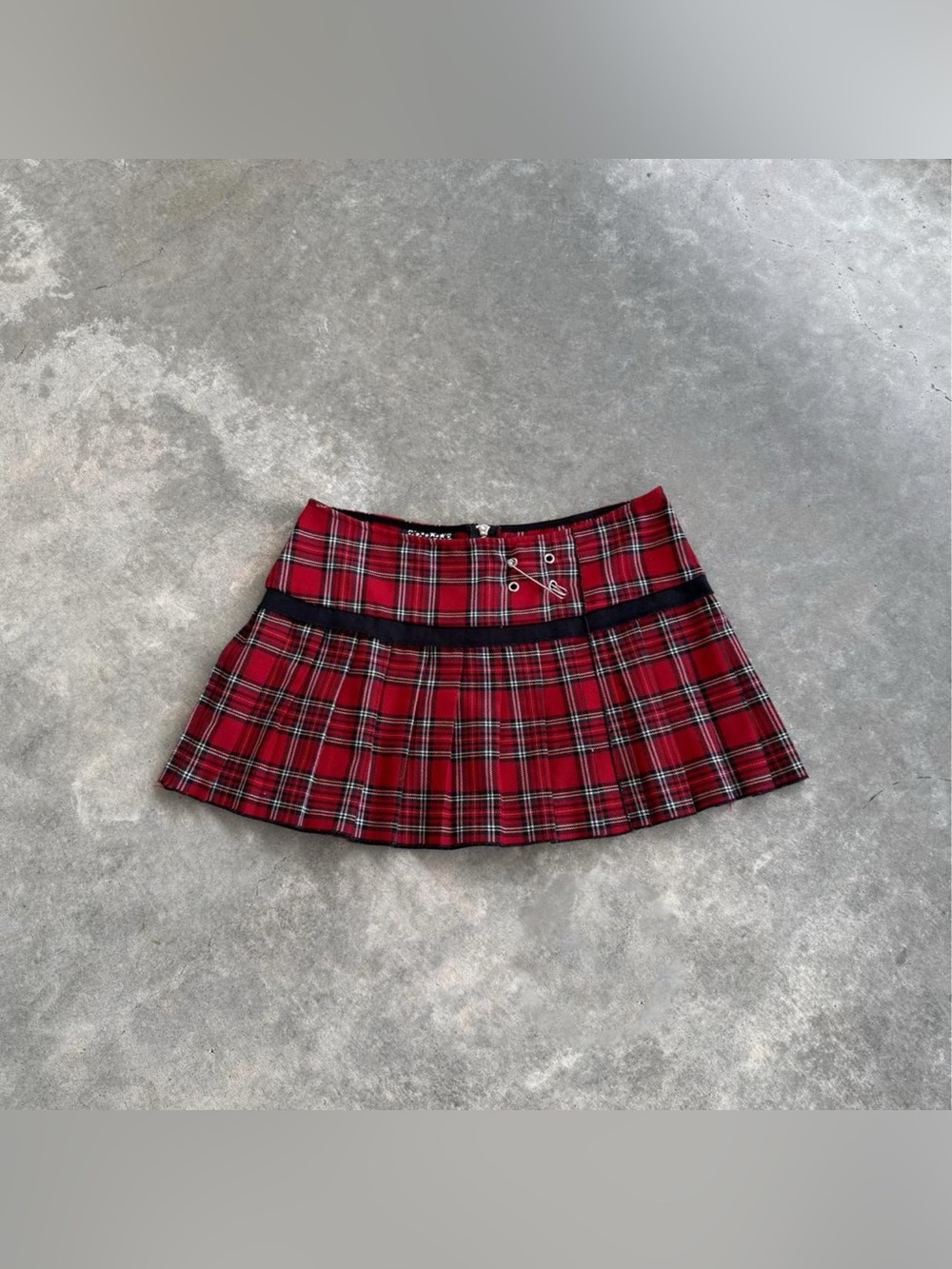 Serious Clothing Red Plaid Mini Skirt